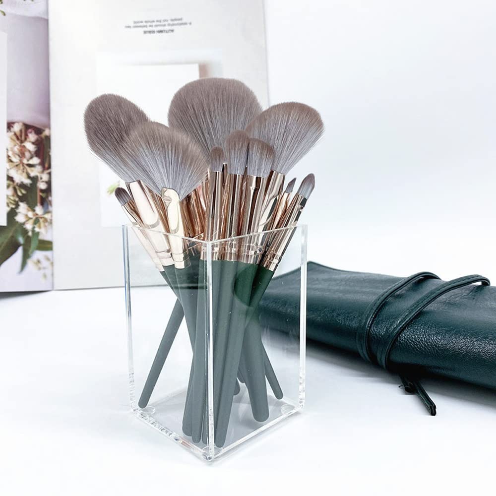 Ensemble De 14 Pinceaux De Maquillage en Bois pour Fond De Teint, Poudre, Blush, Fard À Paupières, Mélange De Lèvres