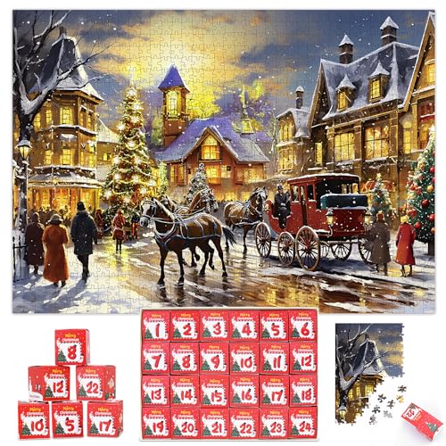 Adventskalender 2025 Puzzle - 1008 Teile Weihnachtscountdown Für Erwachsene & Kinder (70x50cm)