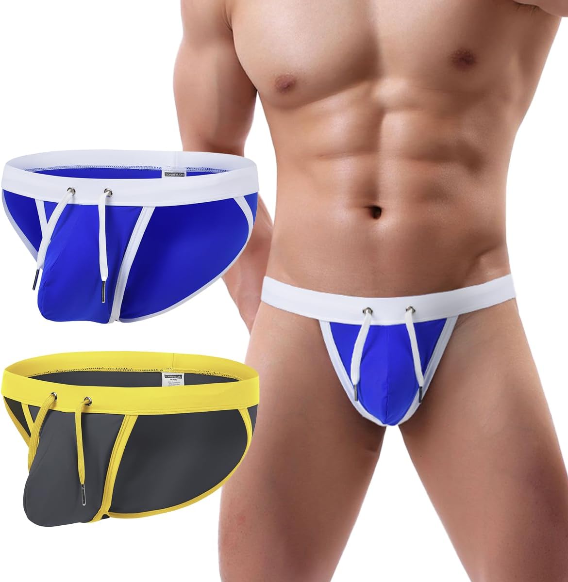 Mens Bikini Swimwear Man Sexy Drawstring Swimsuit Low Rise Swim Brief for Men Fashion
