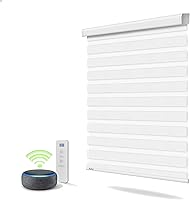 Vista 1 de Persianas motorizadas de cebra compatibles con Alexa persianas inteligentes de doble capa con control de luz de privacidad persianas horizontales