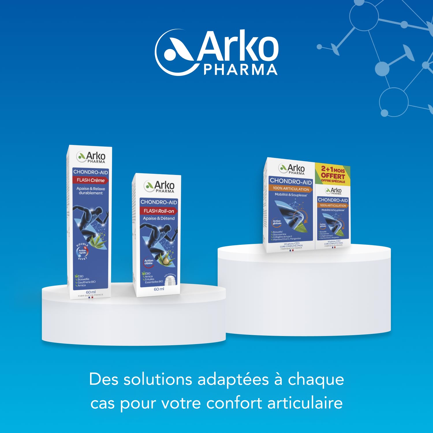 Arkopharma - Chondro-Aid Flash Crème | Confort articulaire - Détente musculaire durable - Sensation apaisante et relaxante - Formule hydratante - Massage facile | 60 ml (Lot de 2)