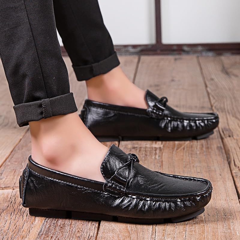 Mens Loafers Shoe Square Toe PU Leather with Tassel Driving Style Loafer Anti-Slip Flexible Lightweight Party Prom Slip-on3