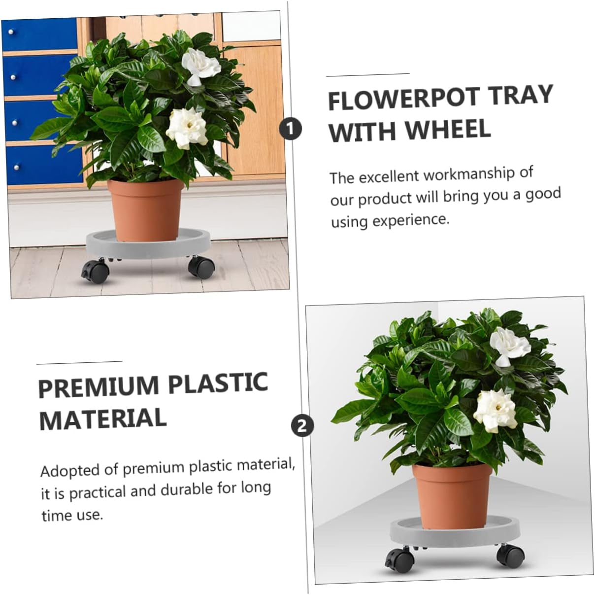 Flowerpot Bottom Trays Plant Saucers Planter Water Tray Plant Plate 34cm Durable Plastic