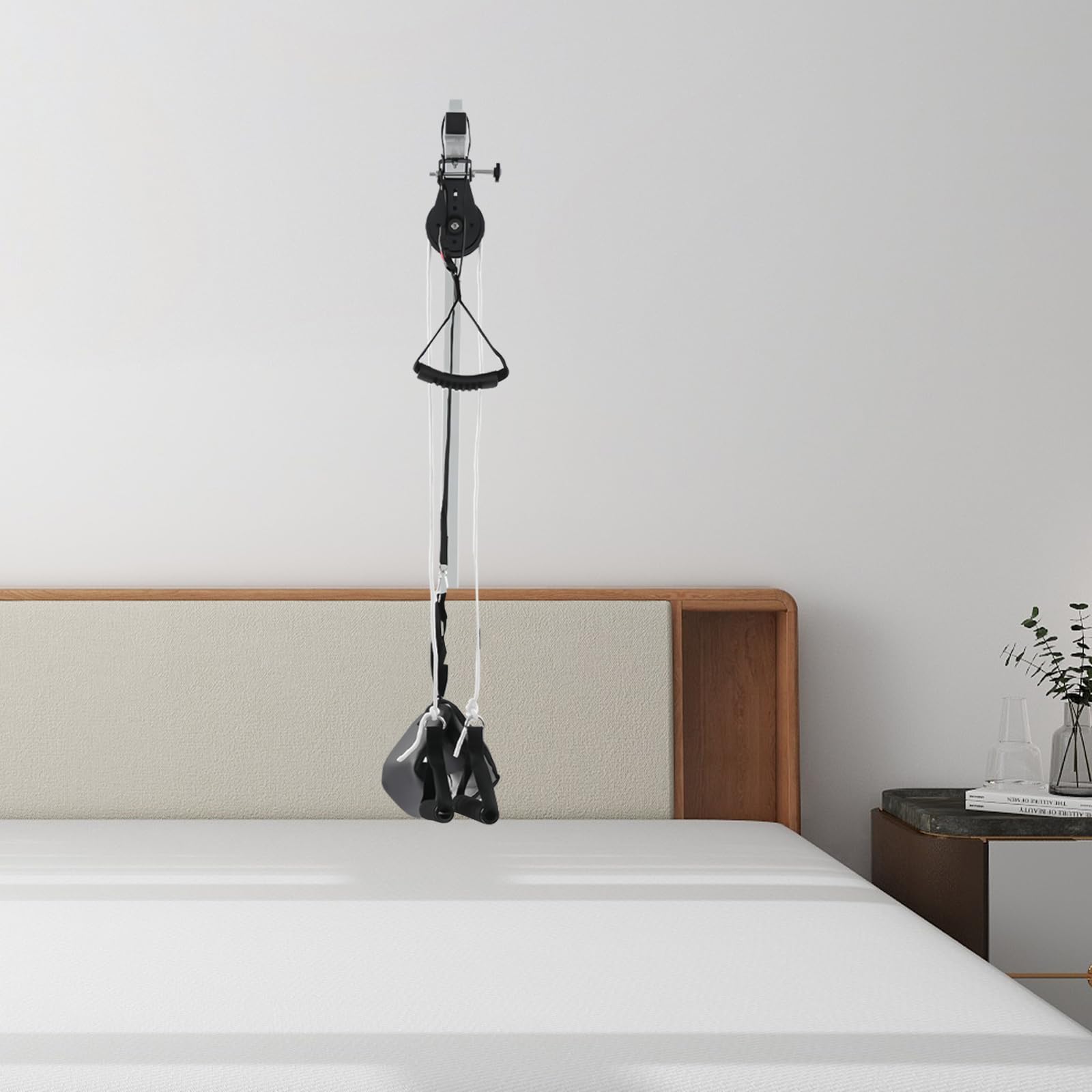 Supporto per letto autoportante, 130-175 cm, supporto per anziani, con manico trapezoidale e cuscino per il collo, sollevatore per pazienti fino a 100 kg, telaio mobile per letto sanitario