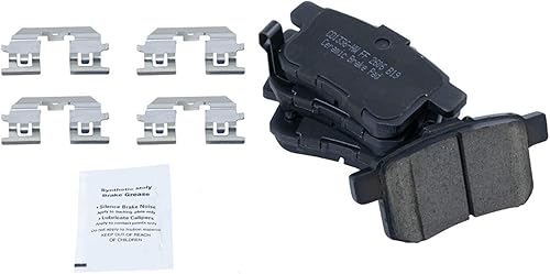 Miniatura 4 de TRQ Kit de rotor recubierto de freno y almohadilla de cerámica delantera y trasera con fluidos compatibles con Honda Accord