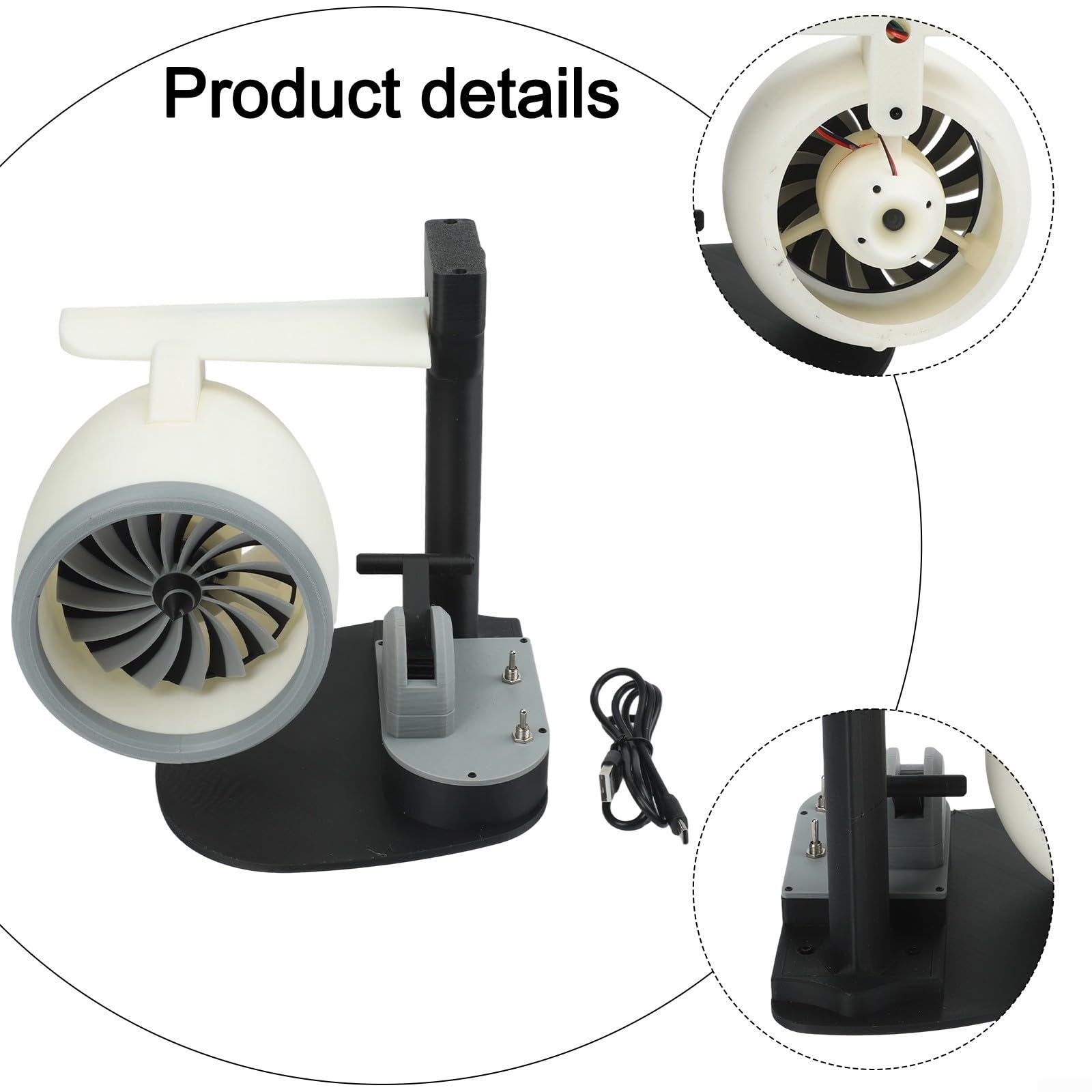 Wentylator biurkowy silnika lotniczego z nawilżaczem, model turbofanu USB ze światłem LED i regulowanym przepływem powietrza, do dekoracji domu, biura, bezprzewodowy, czerwony