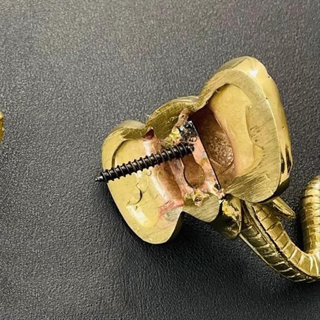 Curtain Tiebacks Brass Curtain Hook Curtain Holdbacks Drapery Hooks Wall Hooks Elephant Head Sculpture Decorative Hooks,Set of 2