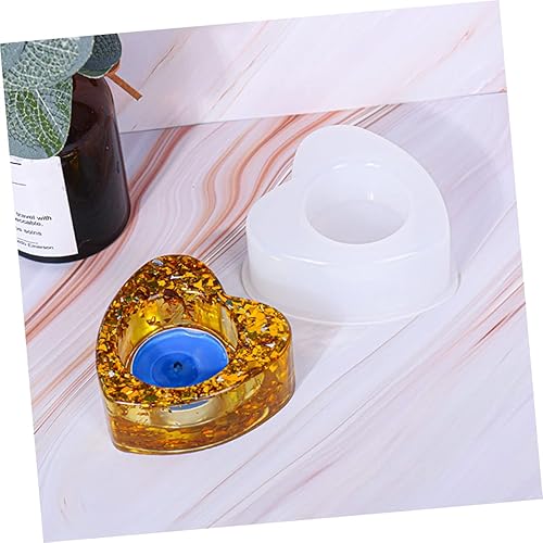 Miniatura 3 de Moldes para velas en forma de corazón, molde de epoxi de cristal, 2 piezas, molde de silicona para hacer jabón