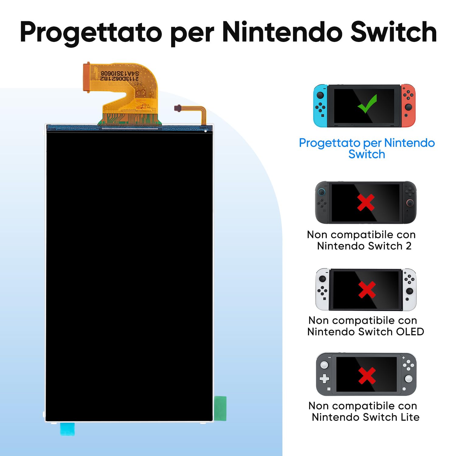 Wigearss Schermo LCD di Ricambio e Kit di Strumenti di Riparazione per Nintendo Switch