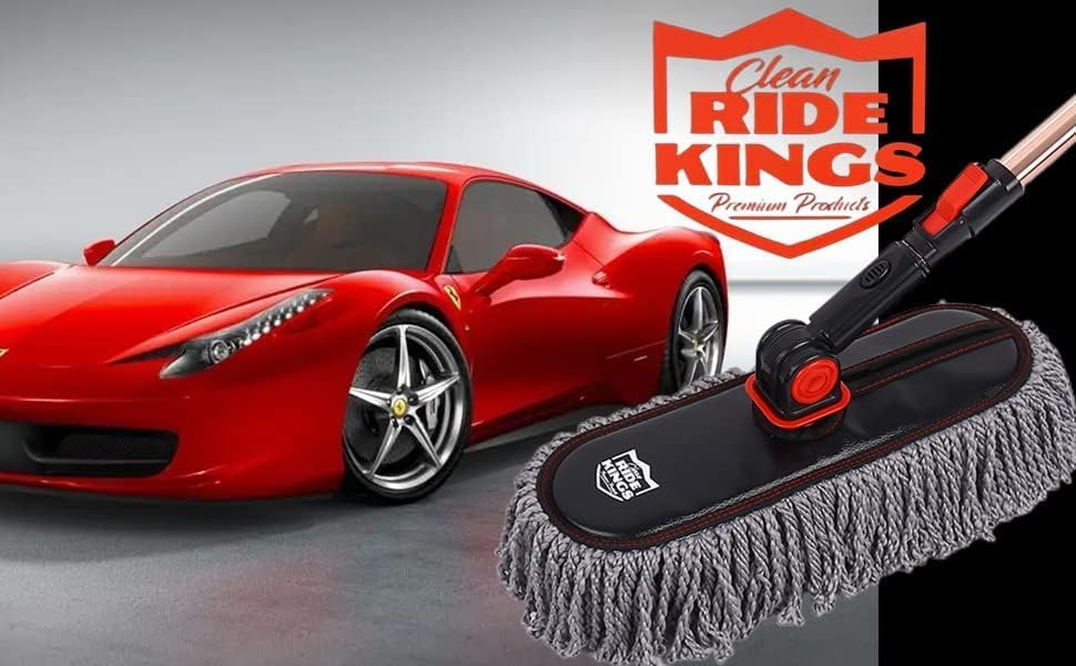 Car Duster Grey Set-Stocking Stuffers Gifts for Men Women-Microfiber Multipurpose Duster,Interior & Exterior Cleaning Tools,Dashboard Detailing Brush,Scratch Free with Extendable Handle,2 Packs - Image 7