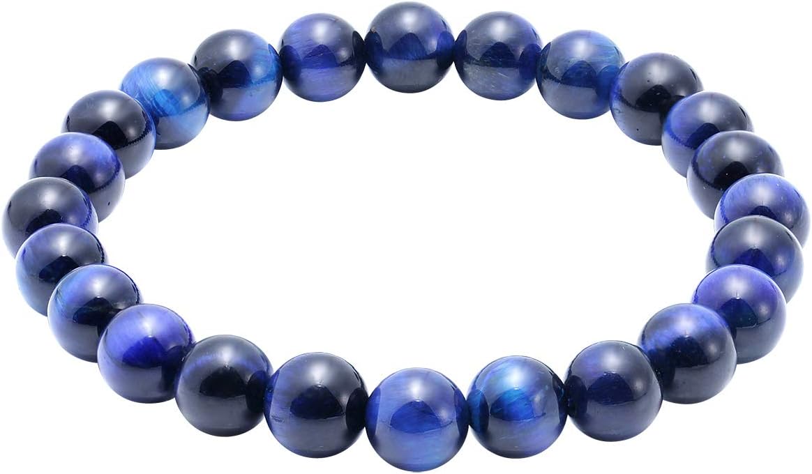 Natural Tiger Eye Bracelet for Men and Women Elastic Gemstone Natural Stone Beads 12mm Stretch Unisex