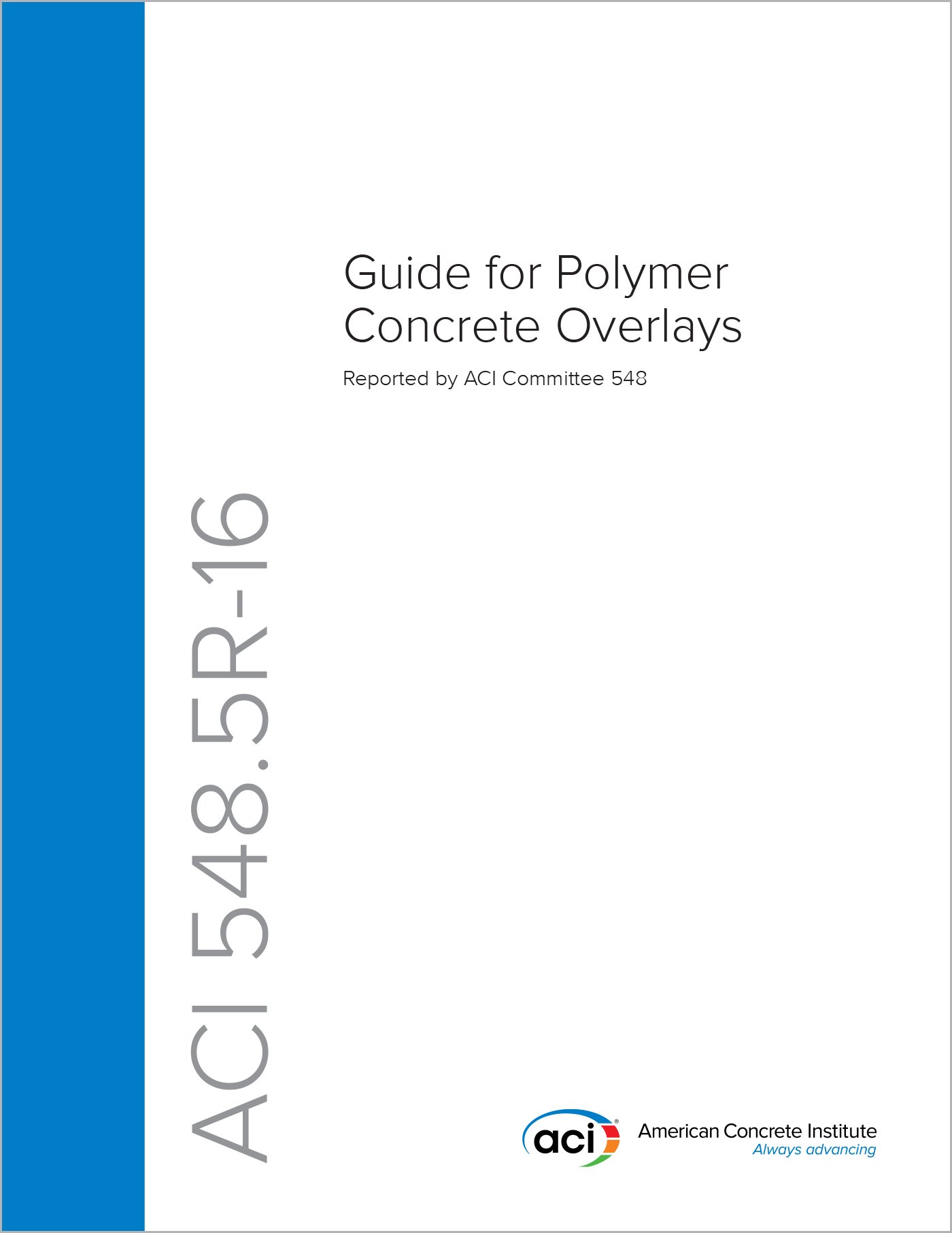 ACI 548.5R-16 Guide for Polymer Concrete Overlays English Edition