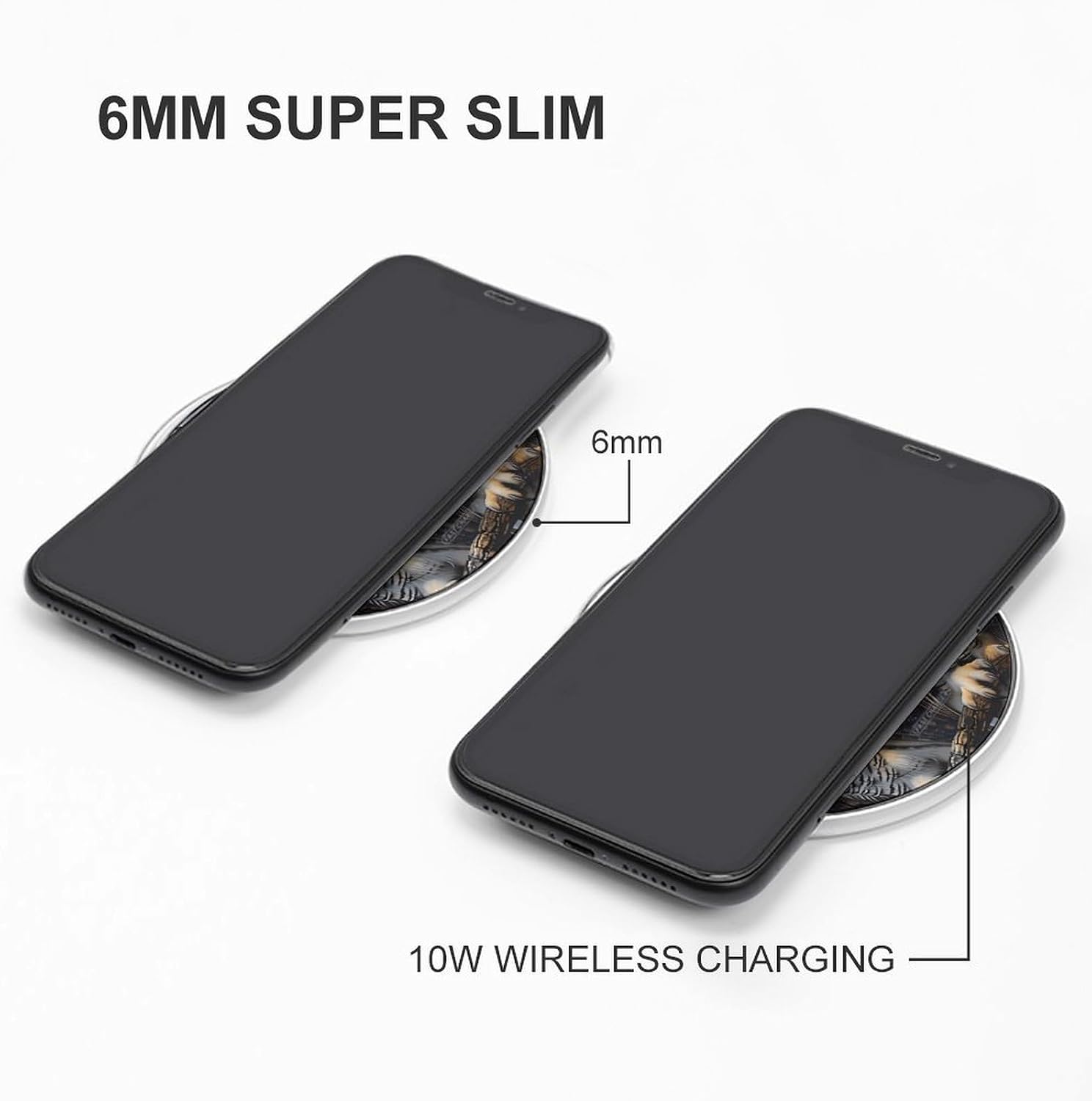 Owl Birds Wireless Charging Pad with USB Cable 10W Magnetic Wireless Charger Fast Charging Pad Portable Slim Charger Puck Lightweight Travel Chargings Station image 3