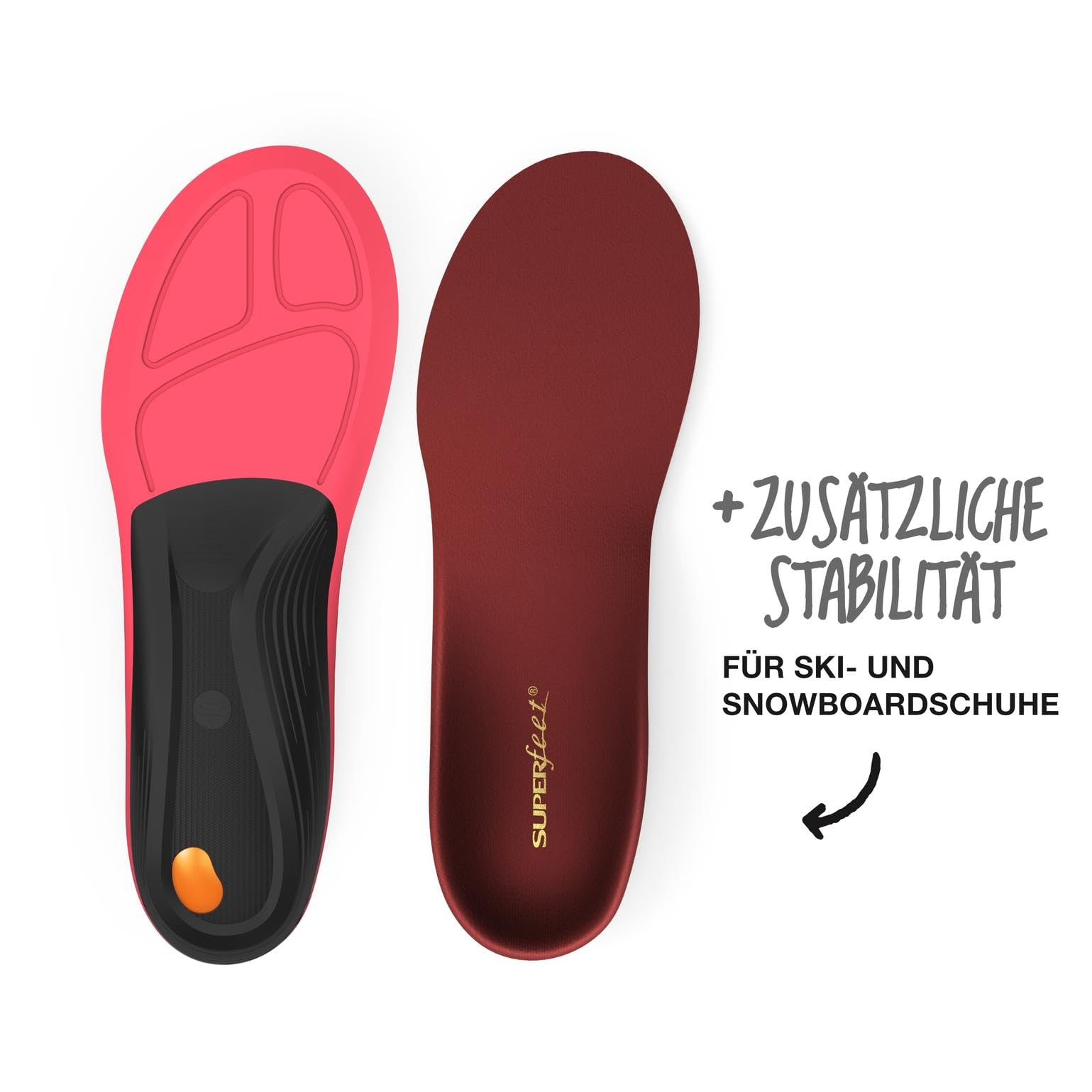 Superfeet Winter Support Einlegesohlen, Ski- & Snowboardschuhe, EU 42-44 | Einlagen zum Zuschneiden für Ski- & Snowboardschuhe, individuelle Fußgewölbestütze, tiefer Fersenbereich