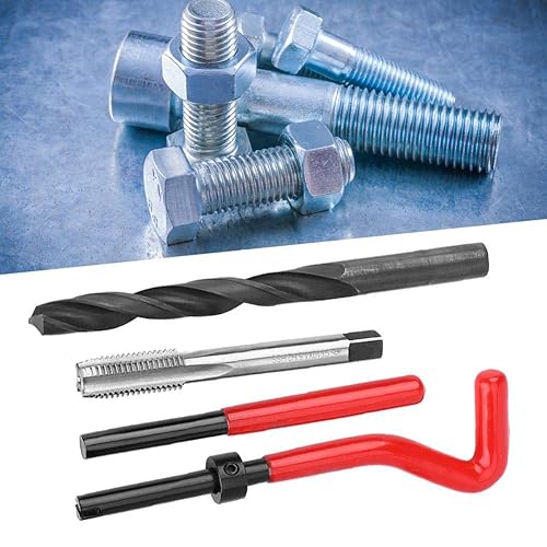 Miniatura 7 de Kit de reparación de roscas, 17 piezas M10 x 1.5 Kit de herramientas de reparación de roscas de acero inoxidable kit de inserción de reparación de