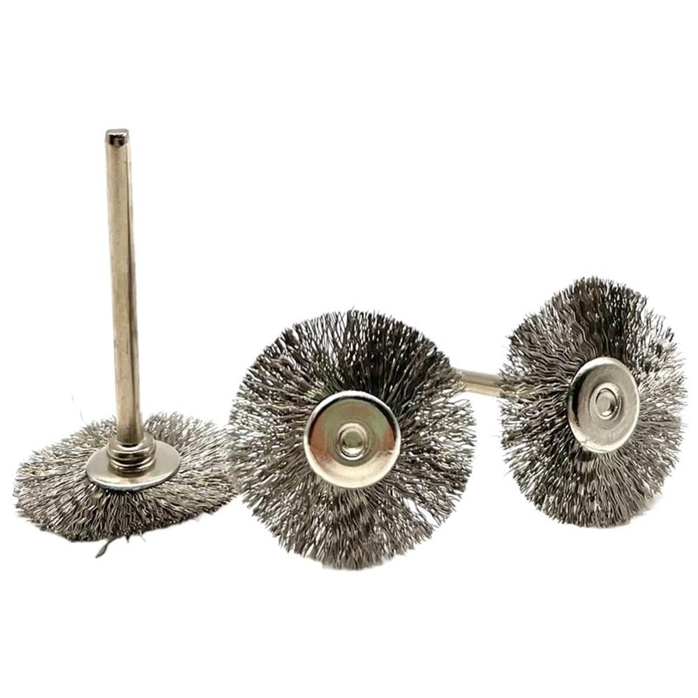 Cepillo de copa con disco de alambre, La pluma de cobre amarillo del cuenco T acero inoxidable los cepillos alambre formó 9pcs multicolor for el grabador(Silver)