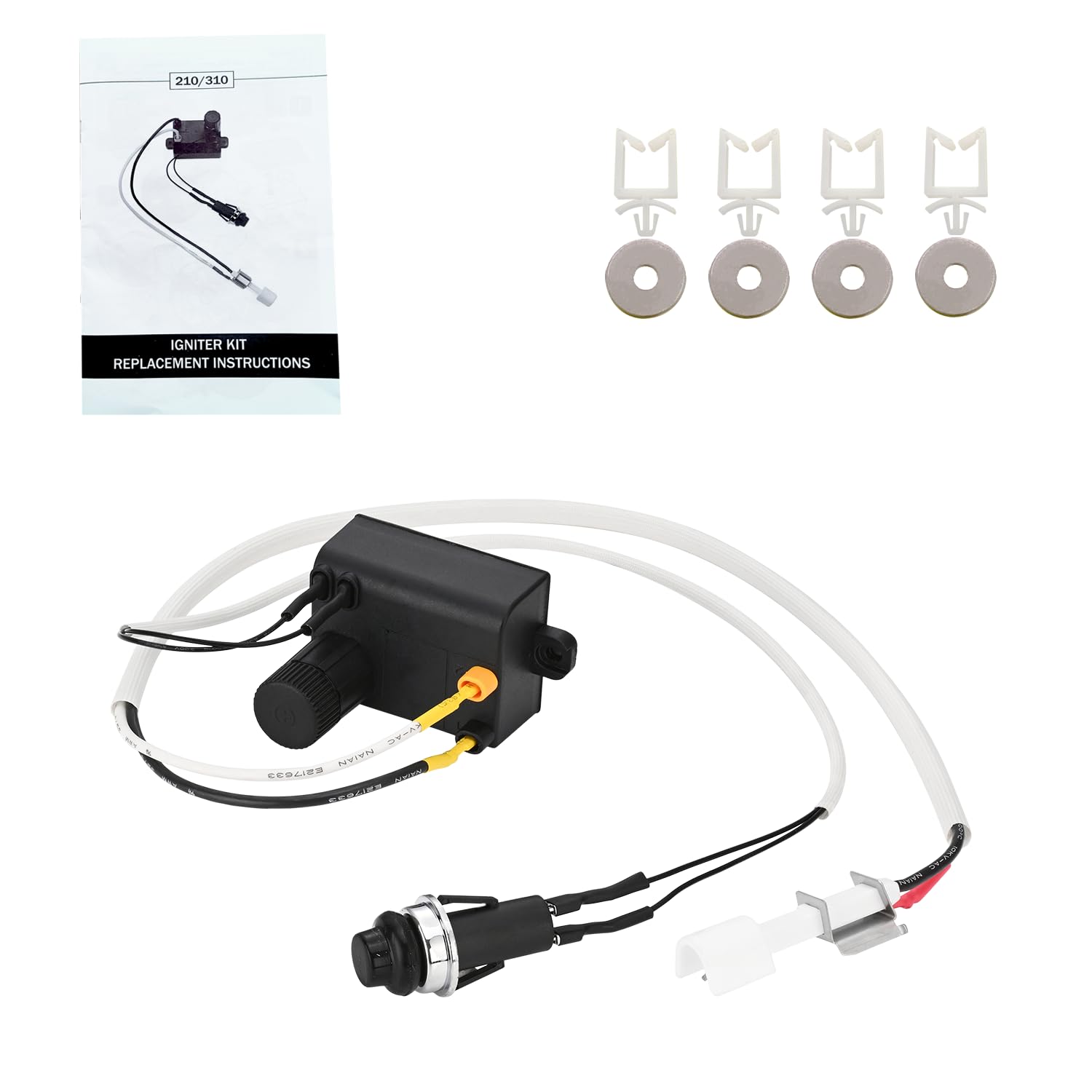 Petrirufun 7642 Grill Iginter Button for Weber Spirit E210 E310 S210 SP310 Gas Grill with Up Front Controls, BBQ Electronic Iginter Replacement for Weber Spirit 210/310 Model Years 2013 and Newer