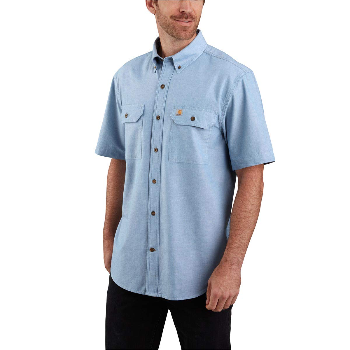 CarharttMen's Loose Fit Midweight Chambray Short Sleeve Shirt