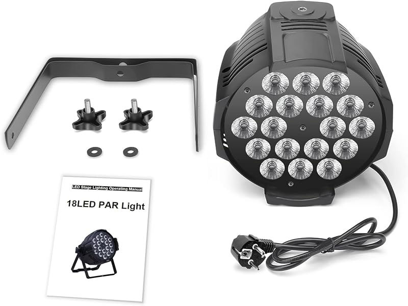 U`King 2x LED Par Reflektor 18x15W RGBW Színes Színpadi Lámpa DMX512 Diszkó Buli