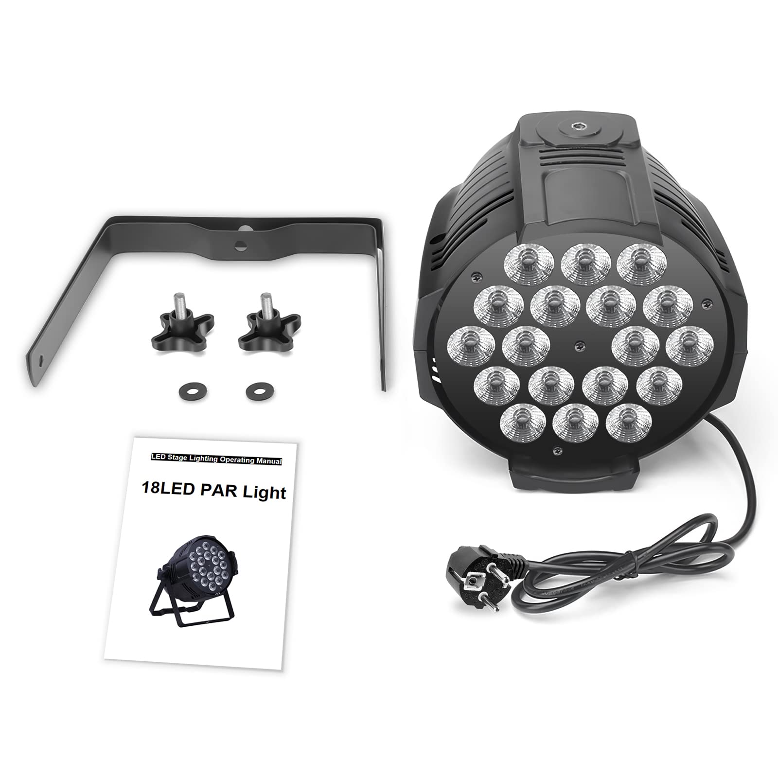 U`King 2PCS Faro Par 18 x 15W LED Luce da Palcoscenico 4 in 1 RGBW Par LED per Illuminazione Palcoscenico con DMX512 e 8 Canali per Feste, Discoteca, Matrimonio, Natale