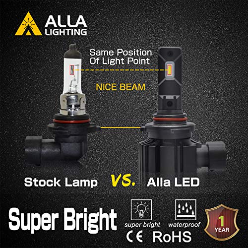 Alla Lighting 6000 Lumens P20D Base Hb3 9005 Led Bulbs, High/Front Dipped Beams Bulbs/Drl Replacement Xtreme Super Bright Csp-Smd, 6000K Xenon White #TOP4