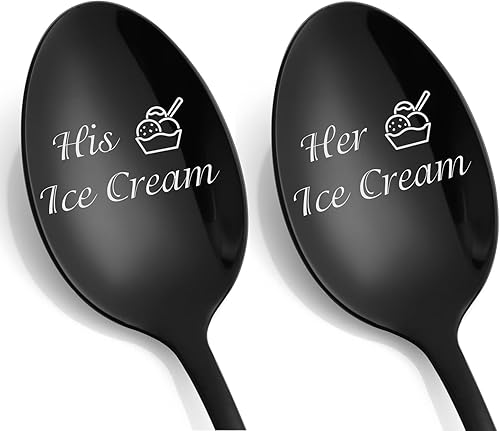 Regalos de aniversario de boda para parejas, regalos para parejas, cuchara de helado personalizada, regalos para él y ella, regalos de cumpleaños,