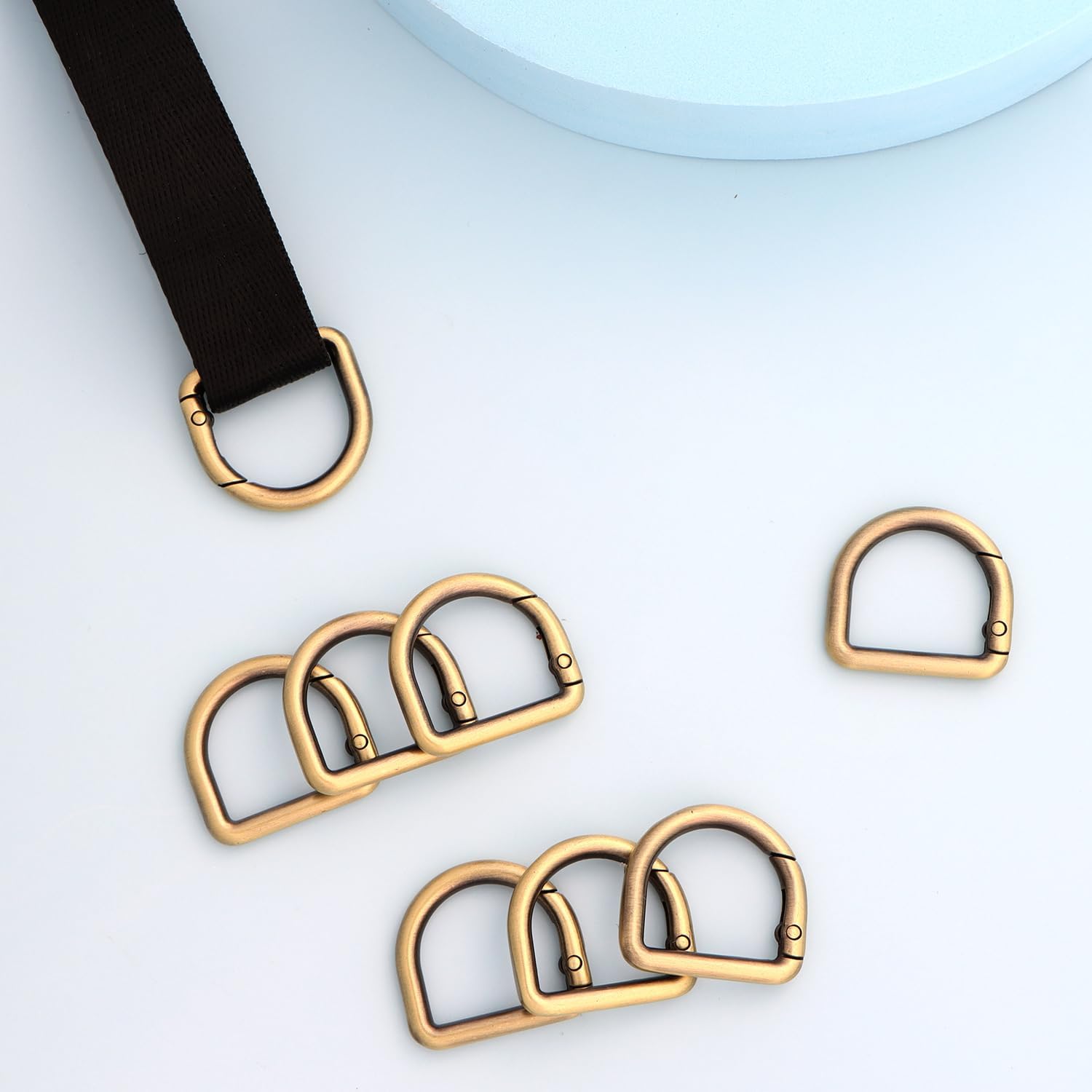10pcs Metal D Ring Spring Key Hooks Keyring Clip for Keychain Buckle, Backpacks Handbag Purse Hardware, DIY Crafts - Image 5