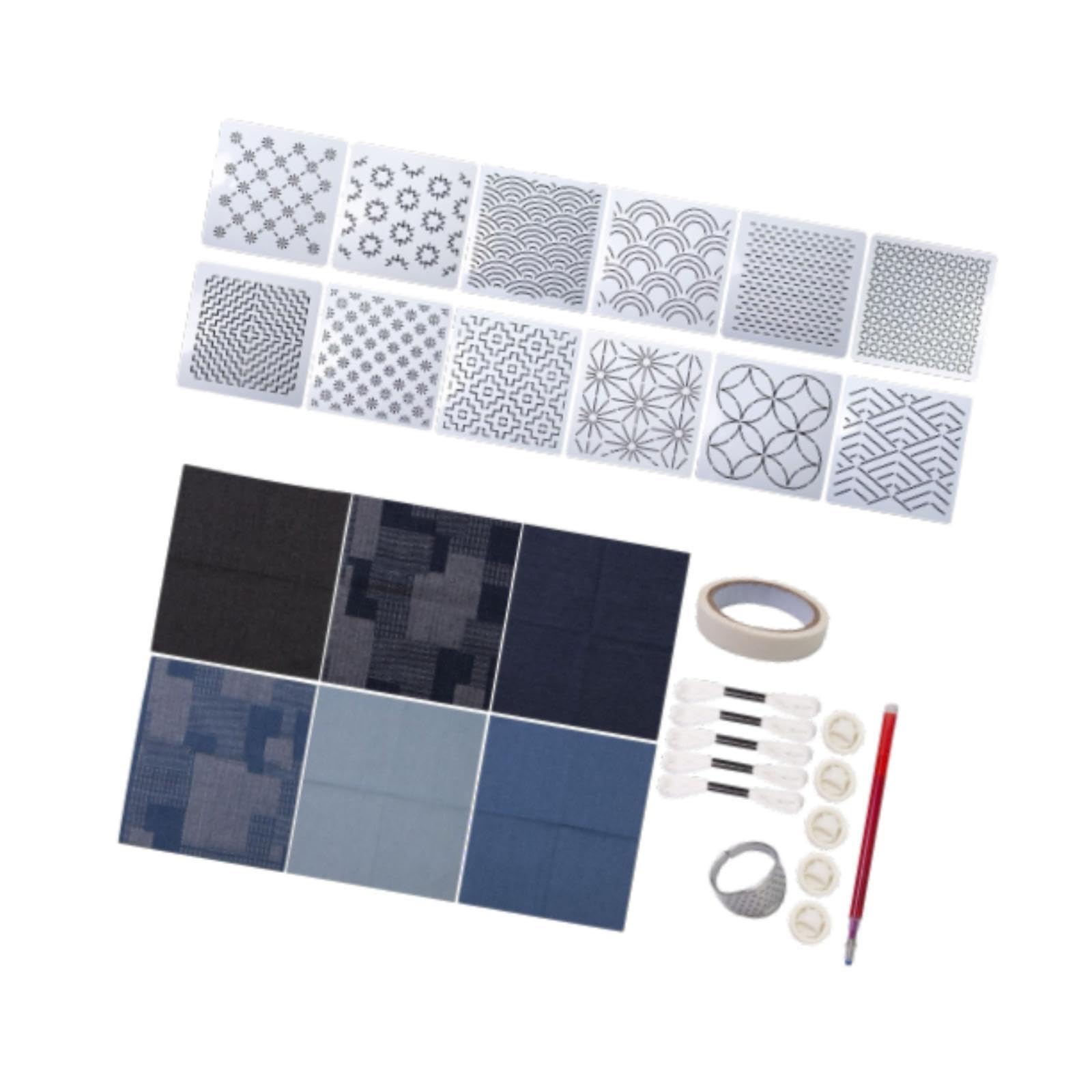 KSJOAIDDE Set di 5 set di accessori da ricamo per principianti, accessori per patchwork, sottobicchieri, set B