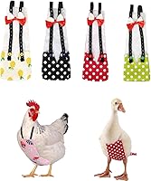 Vista 11 de MANON ROSA Pañales de pollo, gallinas bantam, juego de 6 piezas reutilizables con corbatín, pañales para aves de corral, lavables, impermeables