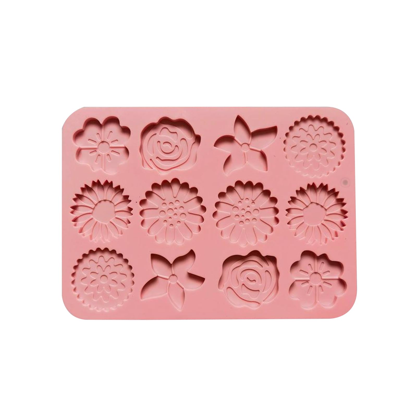 Buxuaaaa 12-Cavity Silicone Mold Flower Silicone Chocolate Molds Flower Cake Dessert Baking Tools for Baking Cake Cookie Mold