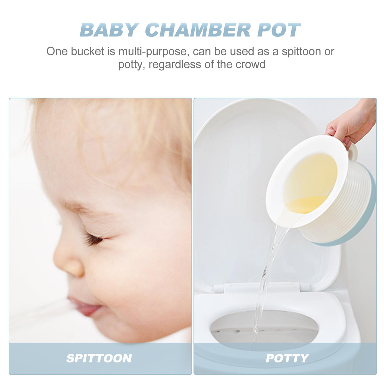 YARNOW 2 Stück Urinal Eimer aus PP Kunststoff mit Deckel Rot Blau Schmutzabweisend und Leicht zu Reinigen Praktisches Töpfchen für Kleinkinder und Erwachsene