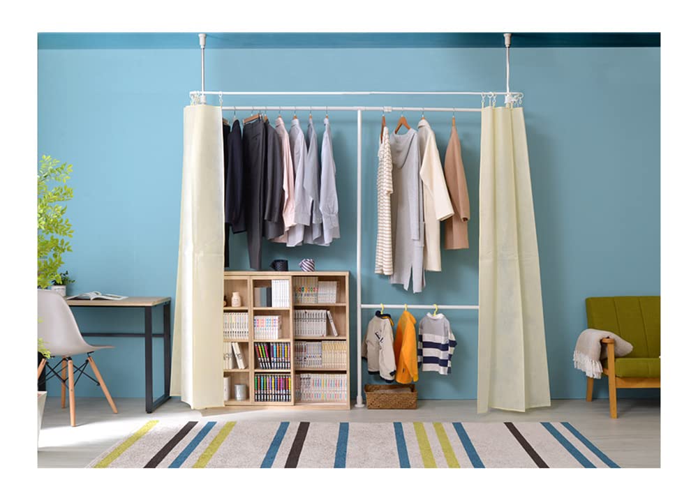 パイプクローゼット　カバー付き　① Amazon｜CTHGYOF ワードローブ カバー付き パイプ径26mm