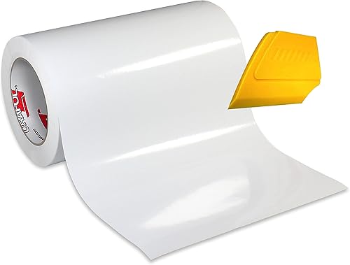 ORACAL 651 - Calcomanías de vinilo brillante de 12 pulgadas x 50 pies, a base de disolventes, con espátula multiusos amarilla (blanco)
