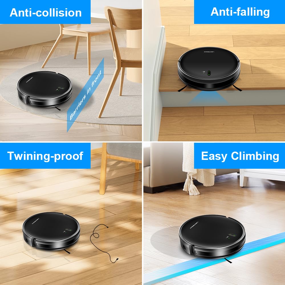 LIECTROUX L200 robot odkurzający, inteligentne mapowanie, aplikacja WiFi i sterowanie głosem, odkurzanie 4000 Pa, silnik bezszczotkowy, współpracuje z Alexa i Google Assistant, idealny do sierści