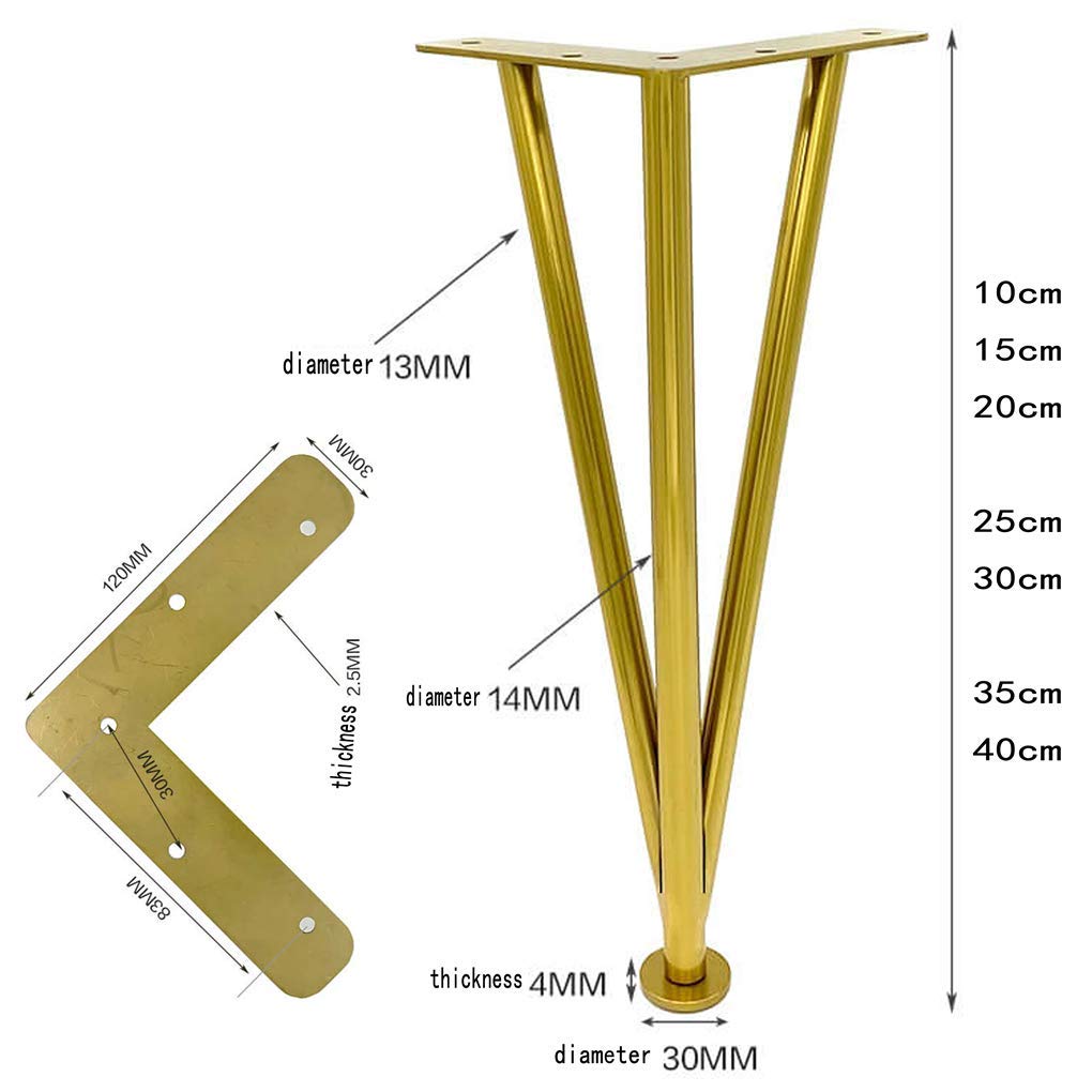 4 Pezzi di mobili Piedini Regolabili in Metallo Gambe per mobili in Acciaio Inox Gambe di Supporto per mobili triangolari Divano Letto mobili Pesanti per Letti, armadi, tavoli e al