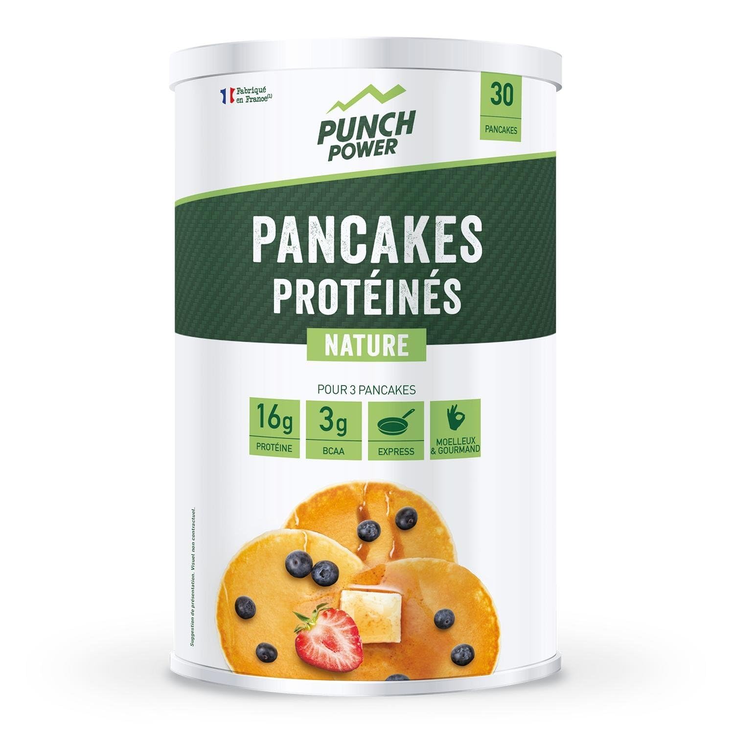PUNCH POWER – Pancakes Protéinés Nature, Texture Moelleuse pour un Petit-Déjeuner Énergisant (Boîte 400g) - lot de 2 - Vendu par Lot