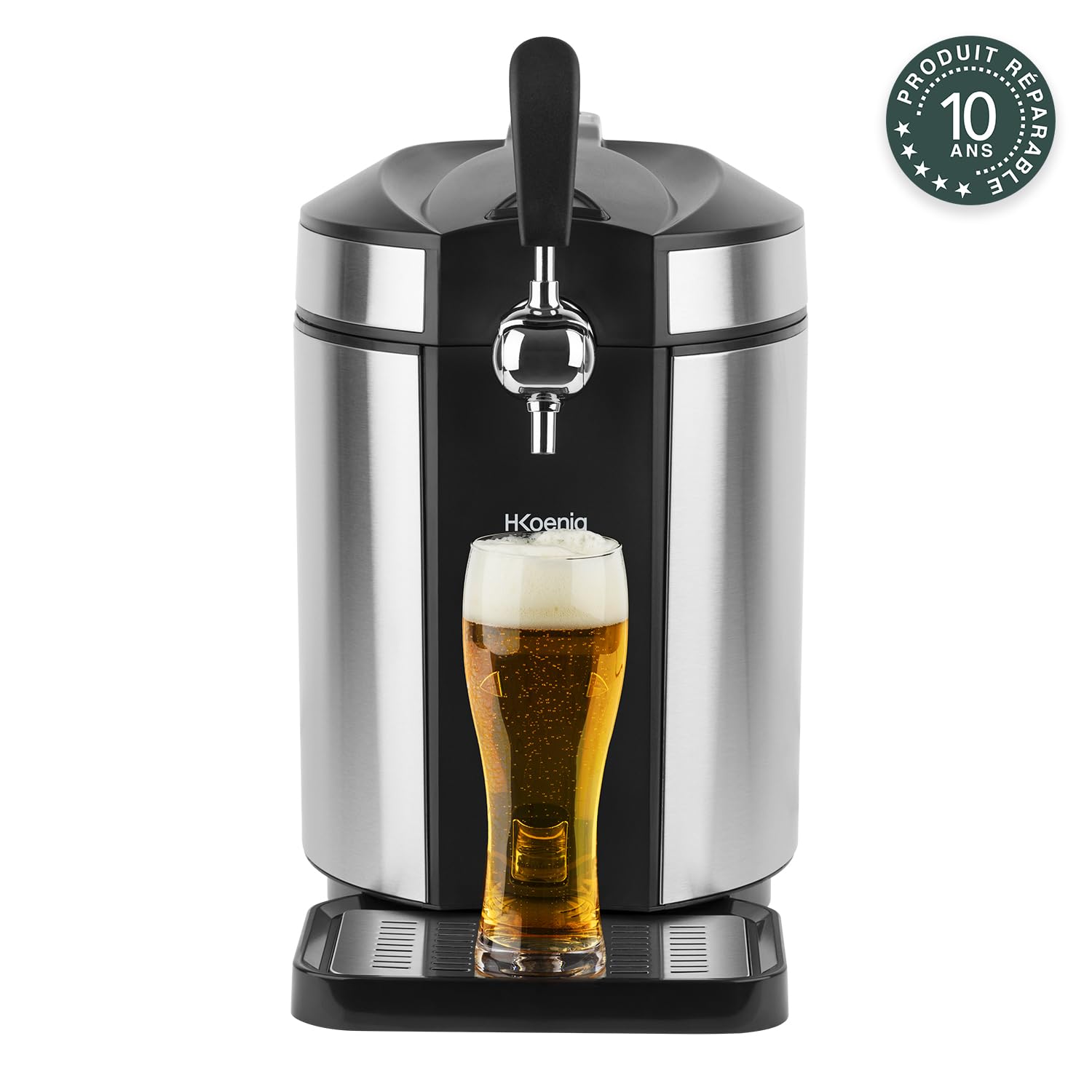 H.Koenig Tireuse à Bière BW1880 compatible Fûts Universels Pressurisés Non Pressurisés 5L Inox Pompe Pression Professionnelle Refroidissement intégré 2-12°C
