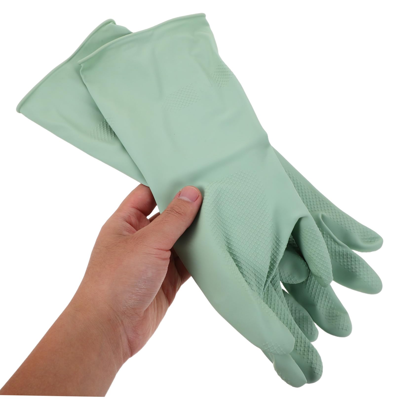 Anneome 4 Par Guantes de Limpieza de Goma Impermeables Reutilizables para Lavavajillas Cocina Guantes de Latex para Mujer para Fregar Platos
