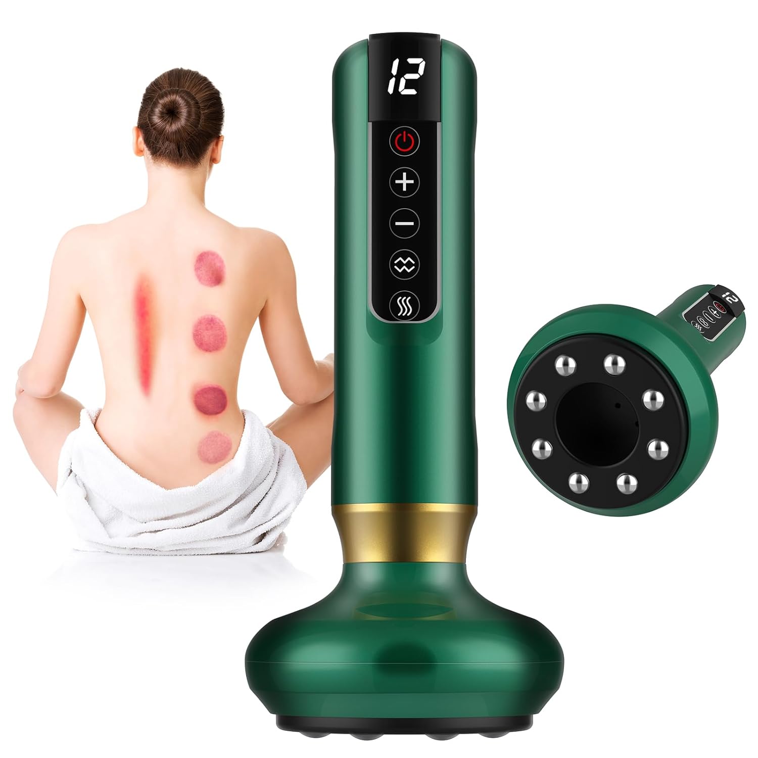 Ferramenta de massagem de celulite, massageador elétrico de celulite removedor de gordura com 12 modos de sucção, recarregável e sem fio, massageador inteligente para braços,…