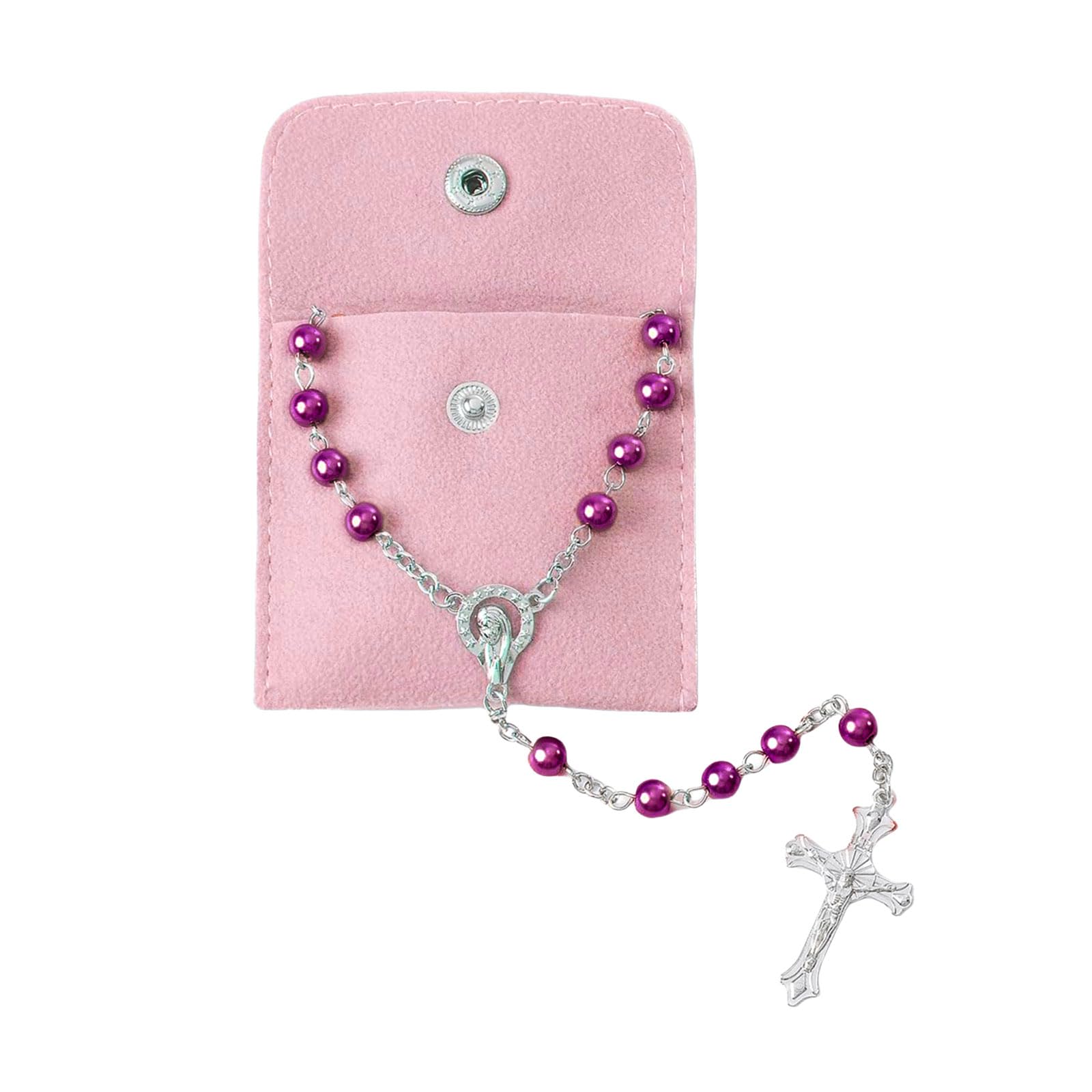 TELAIN Catholic Rosary Beads for Women - Confirmation Gifts for Girls, Simple Colour, Button Bag, Art Beads Rosary, Gifts for Women