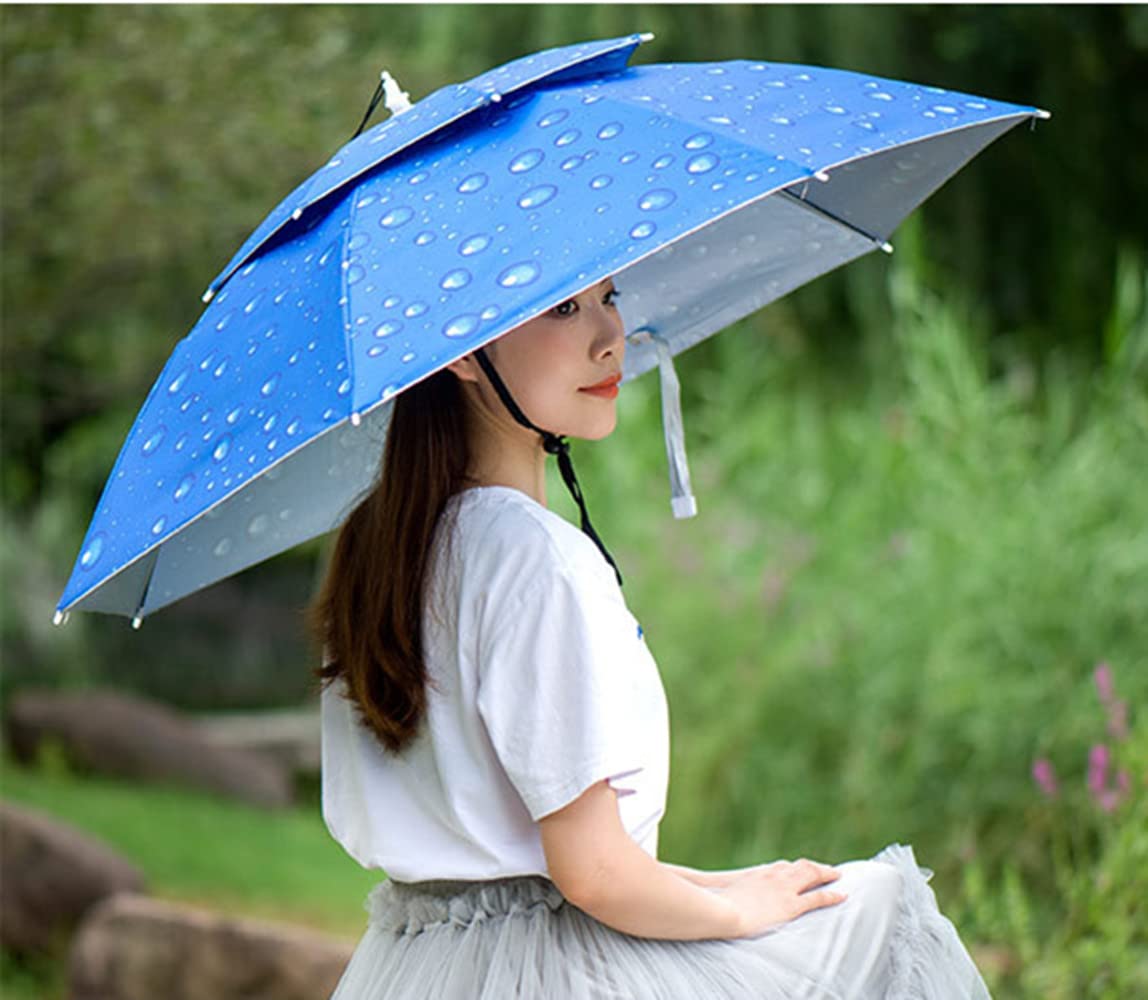 Cappello Ombrello Hominas A Mani Libere - Diametro 65 Cm, Fascia Elastica Regolabile, Per Pioggia E Sole - 3