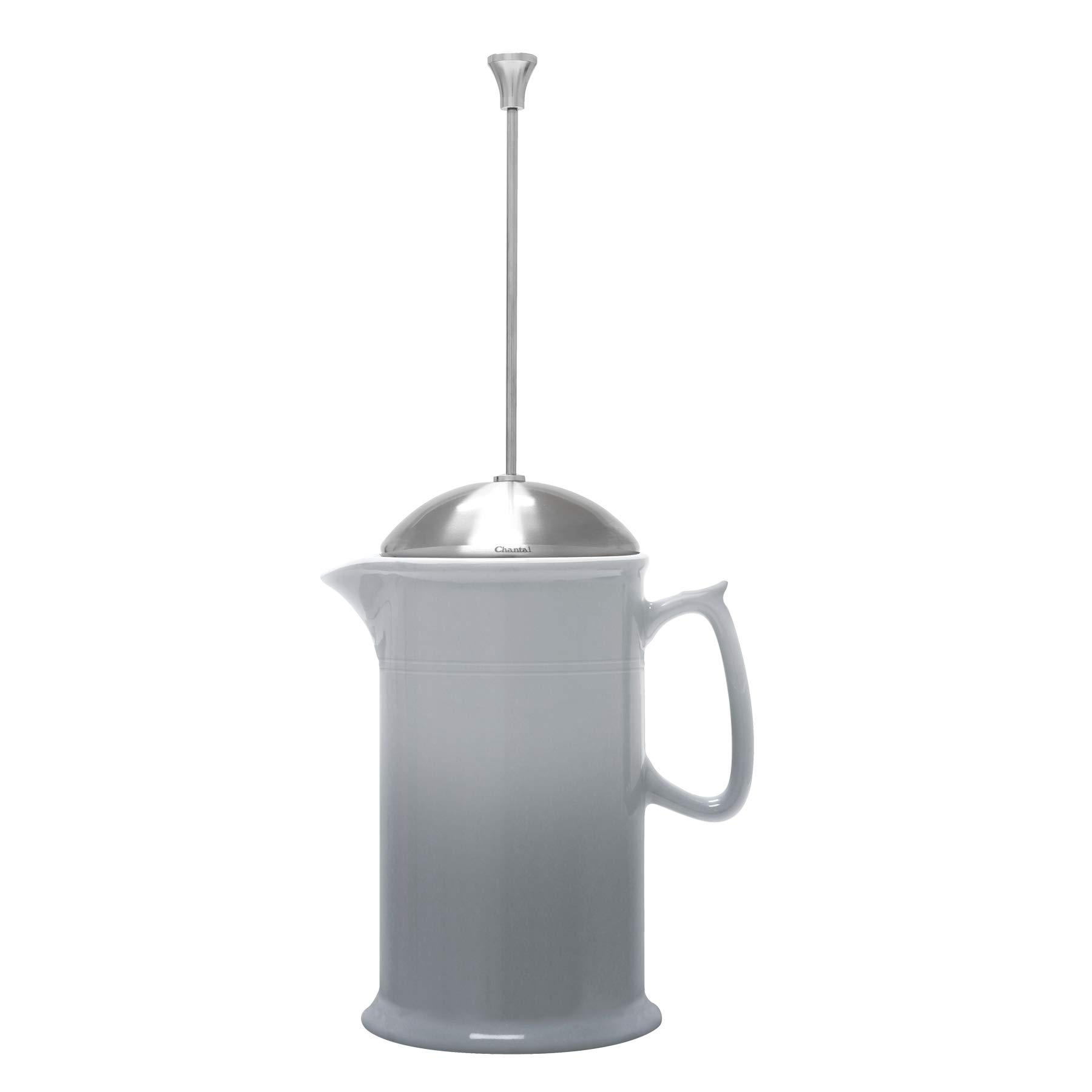 Chantal 92-FP28 FG French Press con stantuffo/coperchio in acciaio inox, ceramica, grigio sfumato