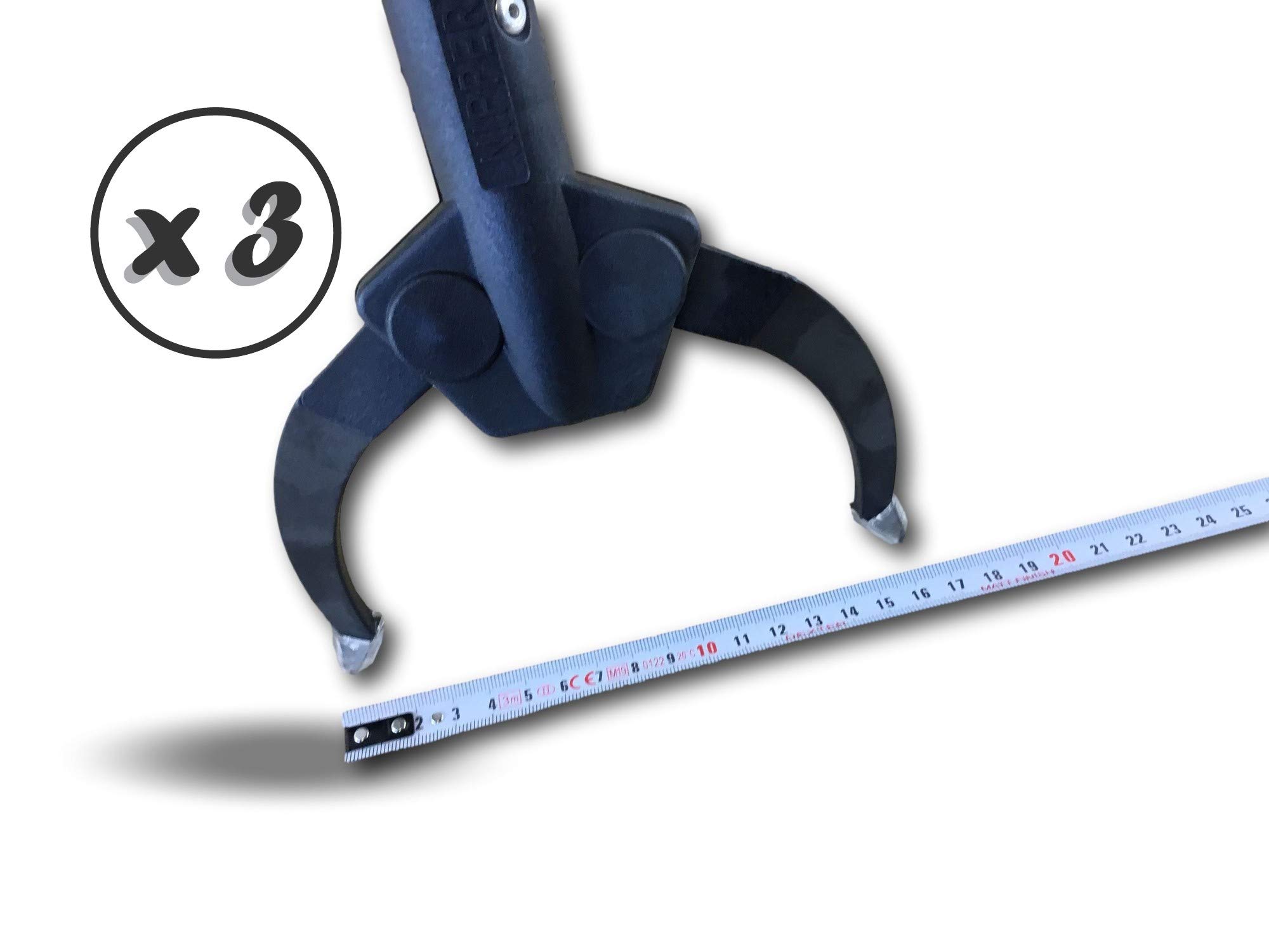 Zacisk do chwytania 100 cm | Zestaw 3 | zbieranie odpadów z liści przedmiotów | Antypoślizgowe szczypce do zginania | Ergonomiczna końcówka | Lekka antykorozyjna | Kibros PINCE100x3