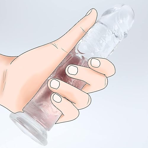 Consolador realista de 5.7 pulgadas, consolador transparente con fuerte ventosa para jugar con manos libres, material suave, juguetes sexuales para