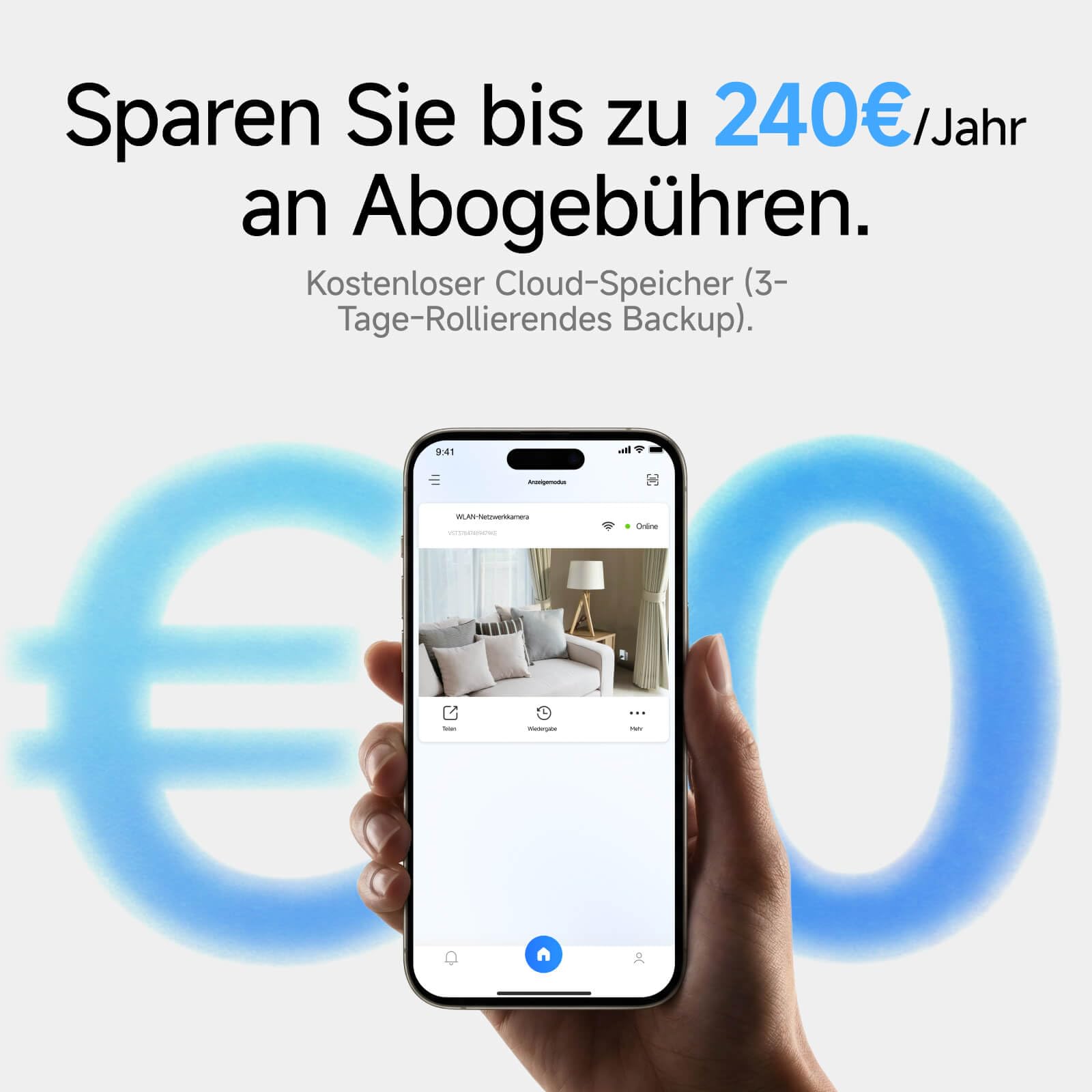 VSTARCAM Telecamera di sorveglianza 2K per esterni ed interni, supporto magnetico, archiviazione cloud gratuita, faretto e sirena, rilevamento di movimento KI, durata della batteria 1-6 mesi, WiFi 2,4
