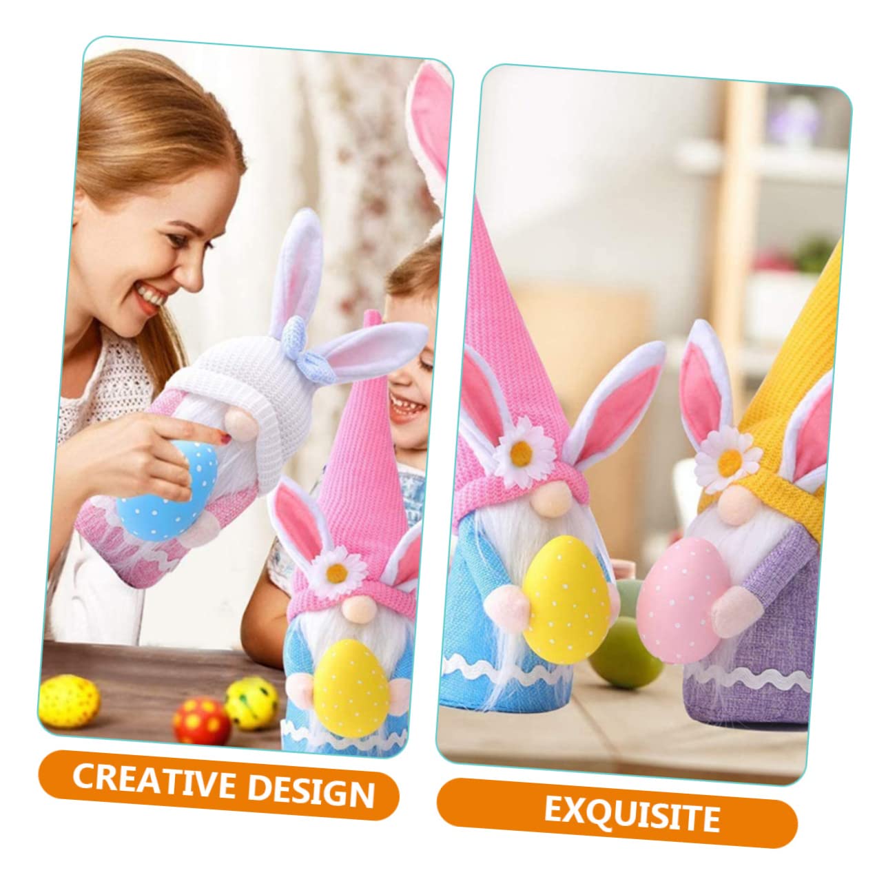 3 Pezzi Coniglietto Pasqua Di Bambole Folletti Decorativi Bomboniere e Decorazioni Per Bambole Pasquali Ornamenti Per Festival Forma Di Folletto Coniglietto