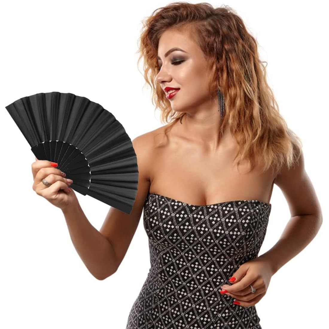 Lot De 2 éventails Pliants En Bambou Noir - Style Japonais/chinois - Pour Danse, Décoration Mariage, Fête, Cadeau