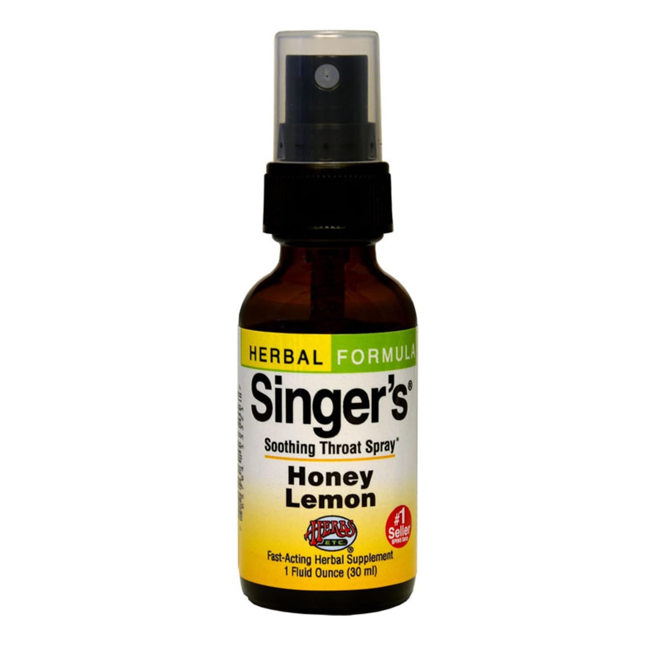 Herbs Etc. Singer's Saving Grace Honey Lemon - Herbal Remedy Spray Aids Throat Comfort & Health - Soothing Hydrating Throat Support - Alcohol Throat Relief Spray with Licorice - 1 fl oz (75 Servings)