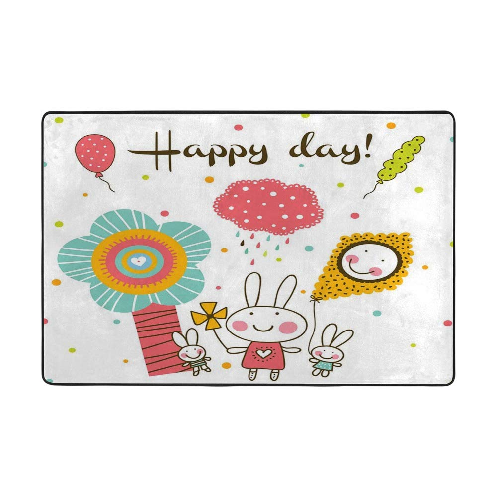 Tapis de maison grand salon et patio design joyeux Pâques CHEHONG en polyester