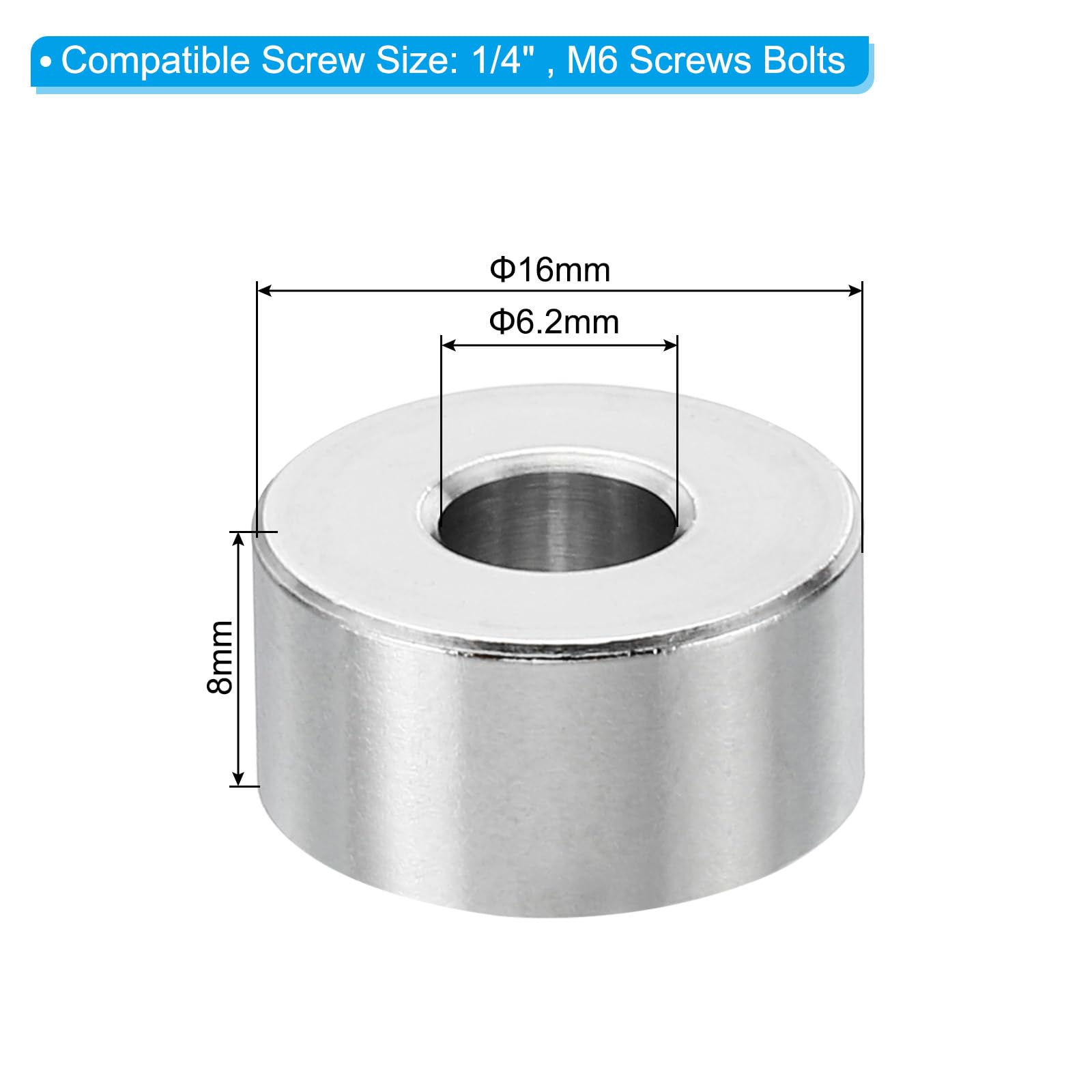 PATIKIL M6 Stainless Steel Spacers - Image 2